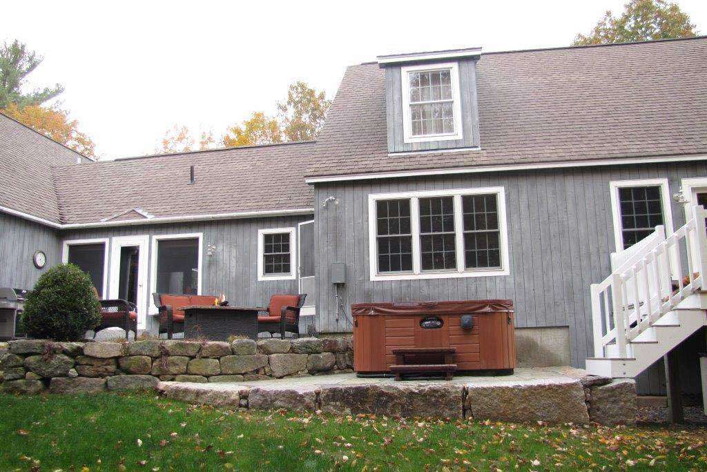 stone patio for hot tub